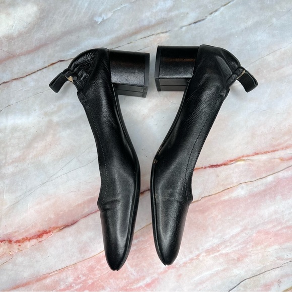 Everlane Day Heel Black Leather Block Heels 9.5 - Picture 4 of 6